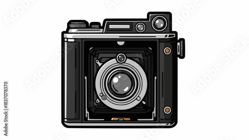 Vintage camera captures memories with its classic design and functionality.