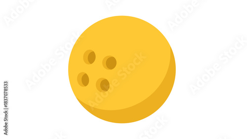 A Bright Yellow Bowling Ball with Three Finger Holes Rests Against a Solid Black Background Symbolizing Sports and Recreation