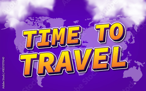 time to travel holiday vacation typography lettering editable text effect font template design