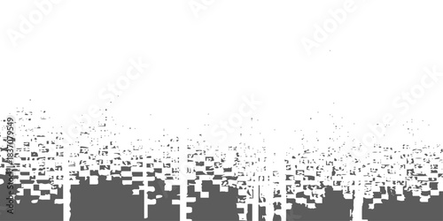 black and white glitch noise texture vector broken transmission. Glitch background. Abstract screen with noise effect. Glitchy noisy background texture with distorted screen pixel overlay effect.