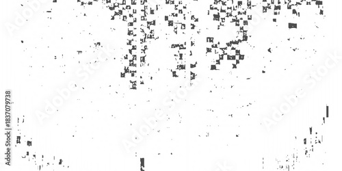 black and white glitch noise texture vector broken transmission. Glitch background. Abstract screen with noise effect. Glitchy noisy background texture with distorted screen pixel overlay effect.