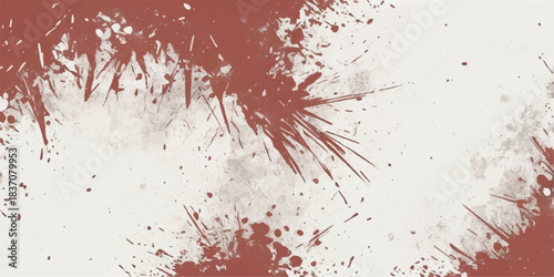 Red grunge background with blood splash paint texture for a Christmas card design