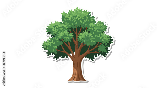 A Lush Green Leafy Tree With A Sturdy Brown Trunk And A Full Canopy Of Leaves Set Against A Simple Black Background In A Pixel Art Style