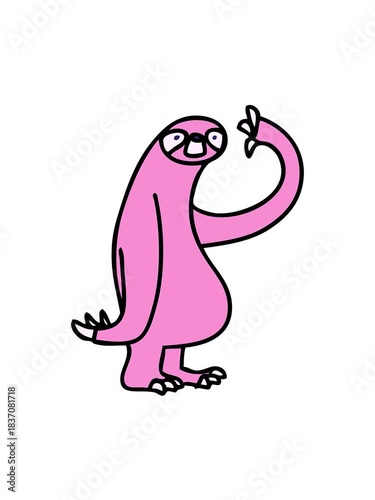 jiggle motion animation of hand drawn cartoon sloth