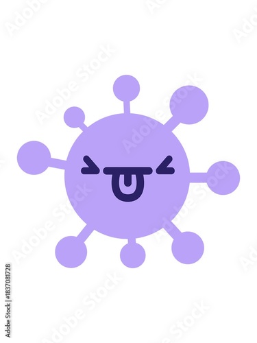 shine light effect animation of a mean angry virus