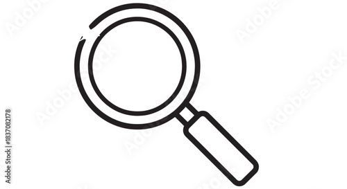 Minimal Magnifying Glass Icon Illustration for Search and Discovery Design.