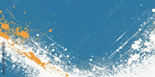 Abstract blue grunge background with winter snow texture, a vector splash design with light bubble decoration and space for text