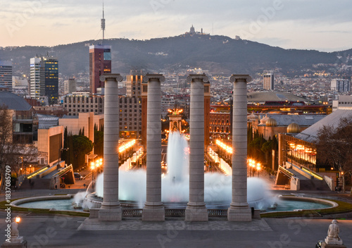 fountaion of montjuic at barcelona, spain