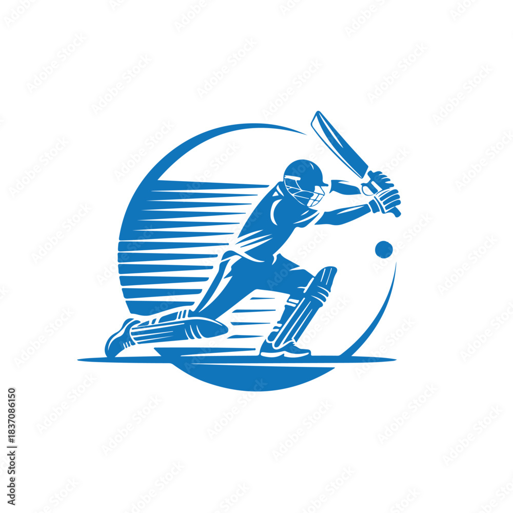 Obraz premium cricketer vector illustration