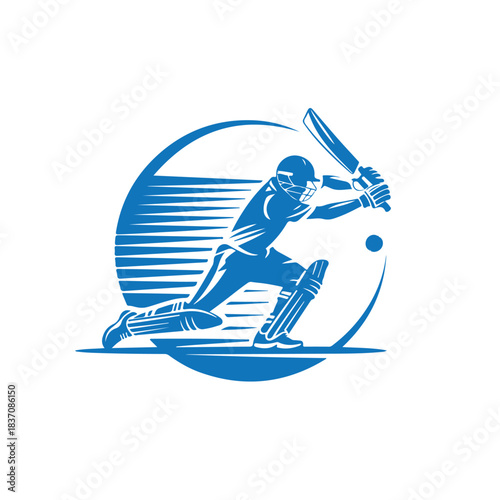 cricketer vector illustration