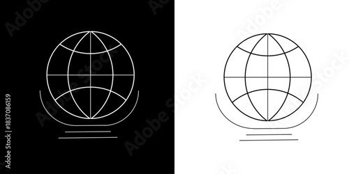 Icon Globe with Black and White Colour