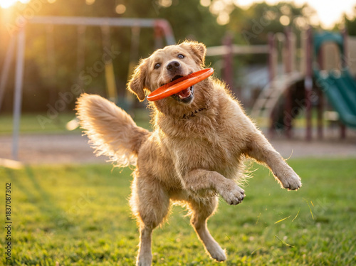 Dog in the park, A playful dog