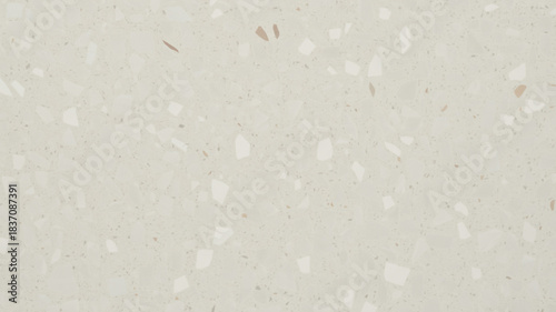 Light Beige Terrazzo Surface with Speckled Inclusions and Subtle Warm Tones Keywords: terrazzo, background, texture, surface, material, pattern, speckled, beige, cream