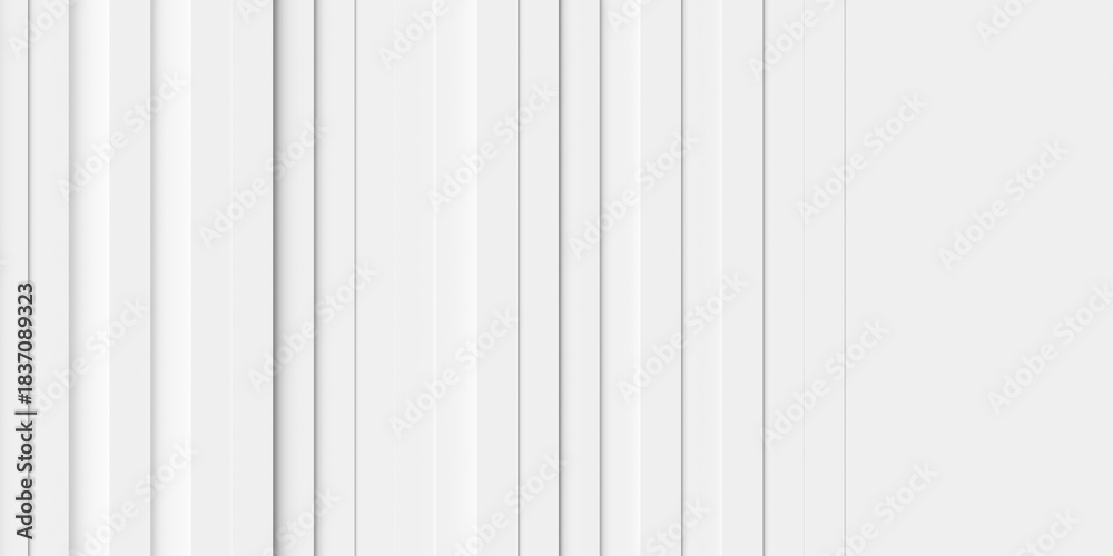 Fototapeta premium Offset vertical white wide lines or boxes geometry background wallpaper banner, fade out with copy space