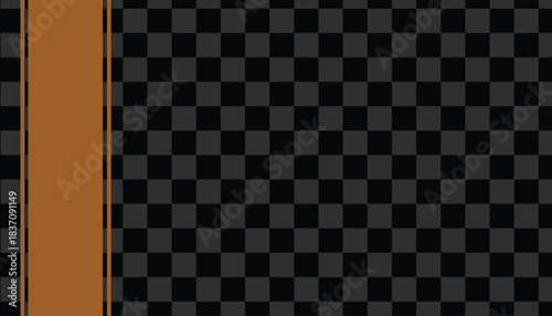 Checkerboard Black White Pattern with Brown Stripes