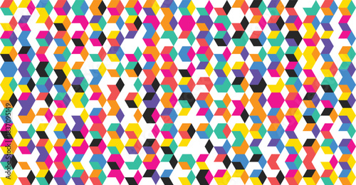 Vibrant Isometric Cube Pattern Creating a Dynamic and Colorful Abstract Geometric Background Design for Modern Aesthetics