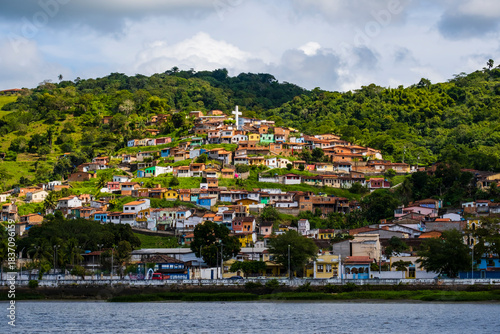 Picturesque view of the historic town of Sao Felix on the banks of the Paraguacu River in Bahia, Brazil