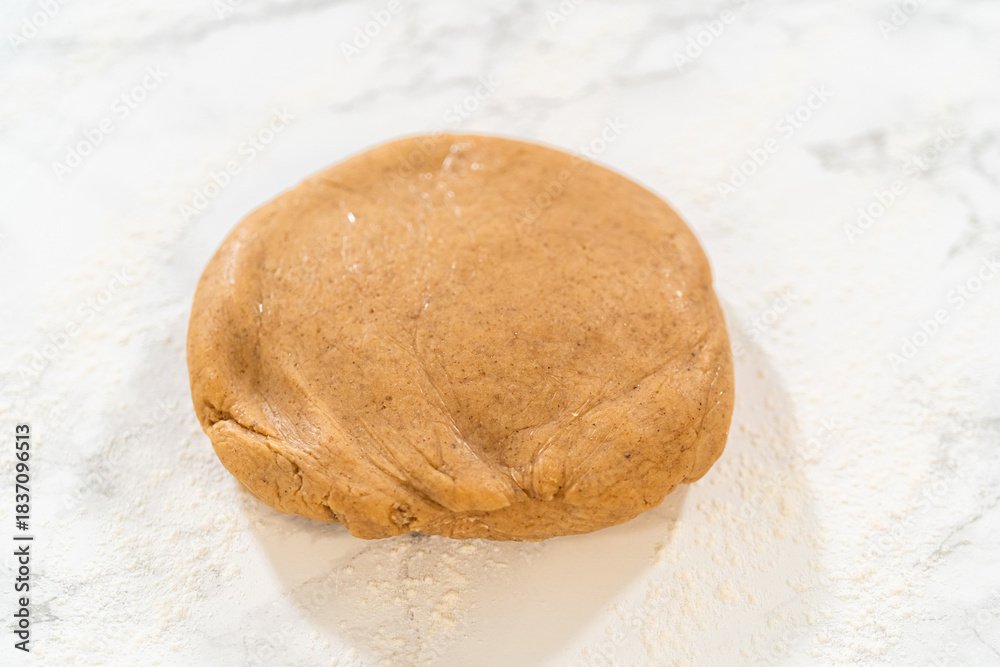 Fototapeta premium Step by step preparation of Amber Gingerbread Cookies from dough to delicious holiday treats
