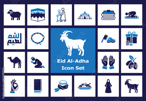 Eid Al-Adha Icon Set: A collection of meticulously crafted icons that capture the essence of Eid al-Adha, with rich symbolism.