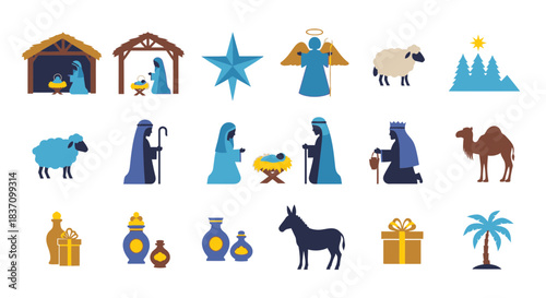 Christmas Nativity Silhouettes for Reverent Holiday Designs.svg