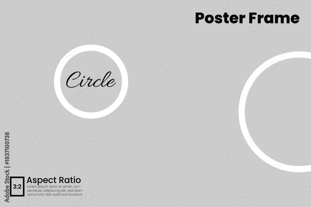Fototapeta premium Creative two circle frame concept for poster photo layout in a 3:2 aspect ratio
