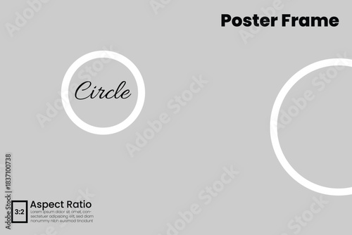 Creative two circle frame concept for poster photo layout in a 3:2 aspect ratio