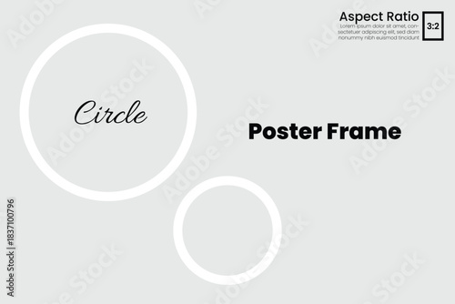 3:2 aspect ratio poster design with a clean two circle photo frame arrangement