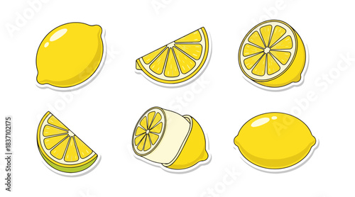 Fresh yellow lemons isolated on white background