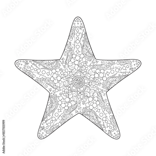 Intricate Ornamental Fish Line Art – Detailed Coloring Page Illustration