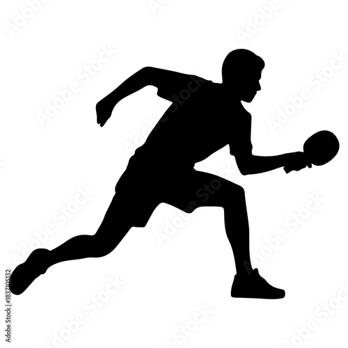 Table tennis player silhouette vector illustration