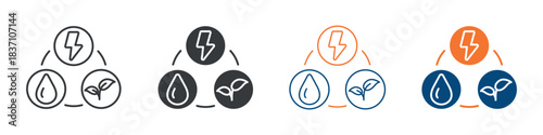 Renewable Energy Icon Set Multiple Style Collection