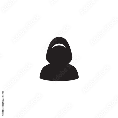 Hooded anonymous person silhouette icon