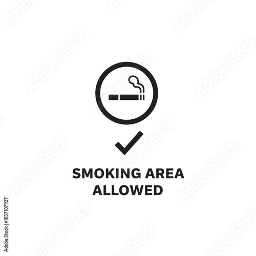Smoking area allowed silhouette sign icon