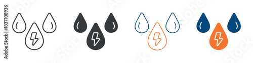 Hydro Power Icon Set Multiple Style Collection