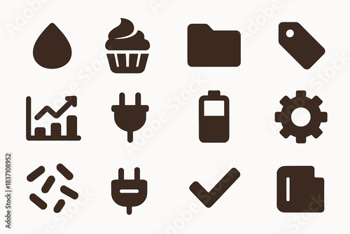 Cup icon icons chart topping checkmark cupcake plug chocolate folder curl paper