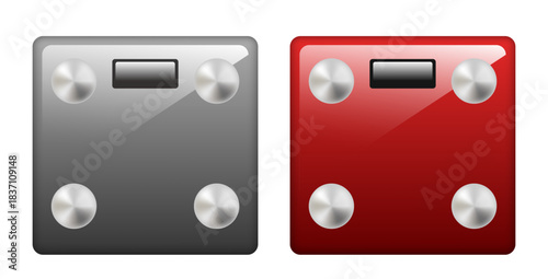 Bathroom scales. Smart floor scales. Vector 3D clipart.