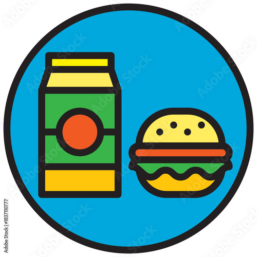 cafeteria school icon line color