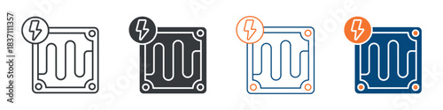 Fuel Cell Icon Set Multiple Style Collection