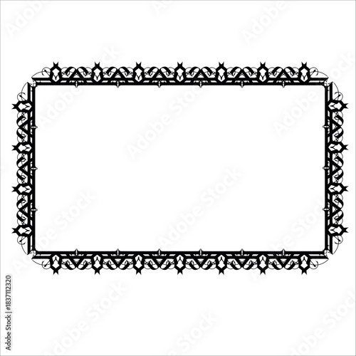 Vintage decorative vector frame in Gothic style - elegant black vector frame on white background, EPS10,  middle ages, hallowen, Christmas.