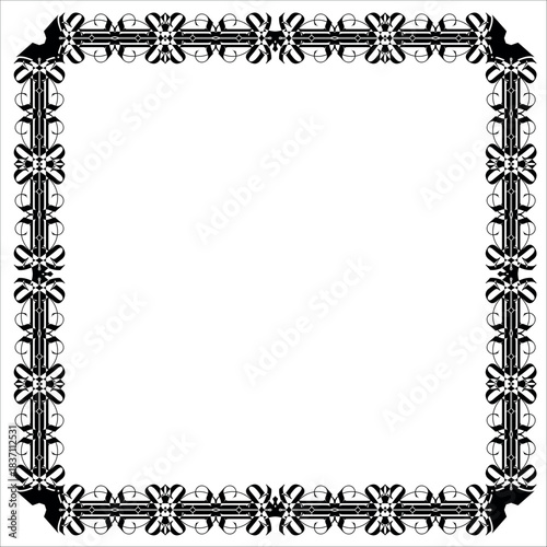 Vintage decorative vector frame in Gothic style - elegant black vector frame on white background, EPS10,  middle ages, hallowen, Christmas.
