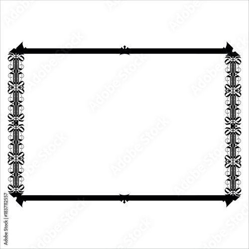 Vintage decorative vector frame in Gothic style - elegant black vector frame on white background, EPS10,  middle ages, hallowen, Christmas.