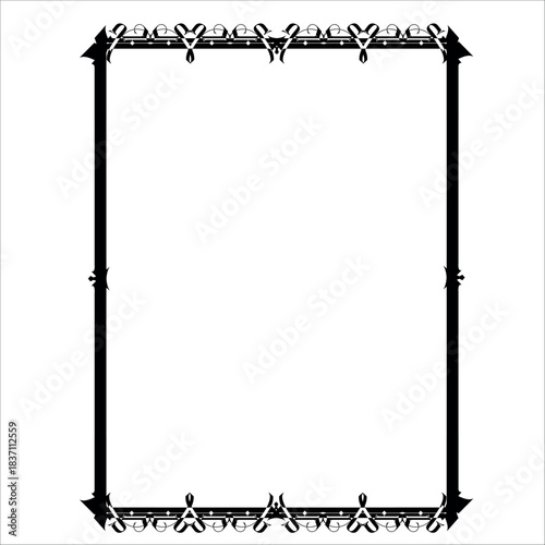 Vintage decorative vector frame in Gothic style - elegant black vector frame on white background, EPS10,  middle ages, hallowen, Christmas.