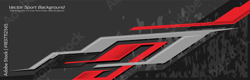Abstract background for racing Sport Car Wrap design and vehicle livery in red color combinations EPS 10
