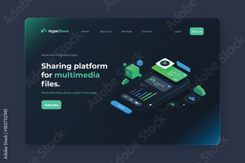 Modern ui ux design elements with colorful futuristic icons and interface elements on a gradient blue background.
Futuristic digital interface elements including glowing icons touchscreens and gauges.
