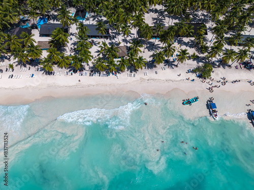 Beautiful island Saona in Dominican Republic , aerial photo