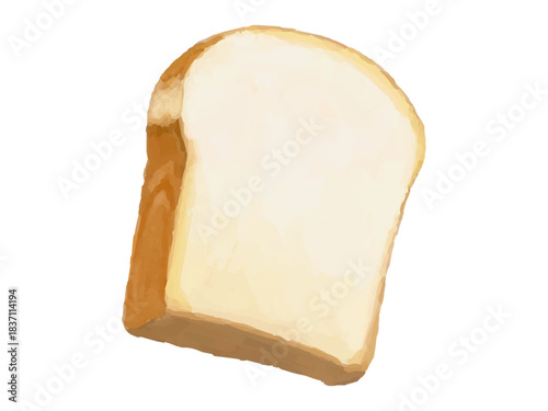 食パンのベクターイラスト （1枚・右向き・食べ物理)