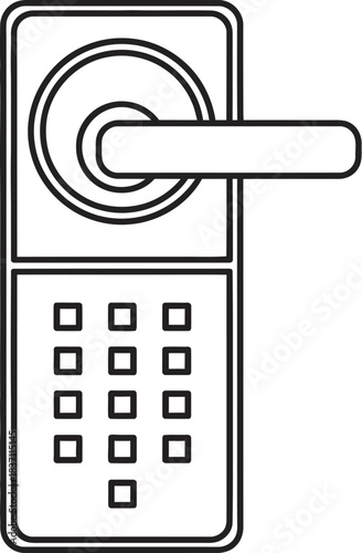 Modern digital door lock with keypad and handle, symbolizing security and access.