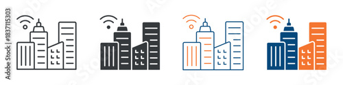 Smart City Icon Set Multiple Style Collection