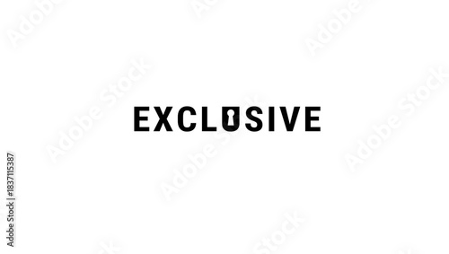 Exclusive inscription, black isolated silhouette