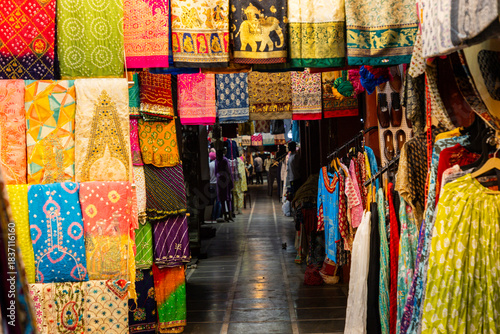Handmade clothes in markets of Jaipur 
